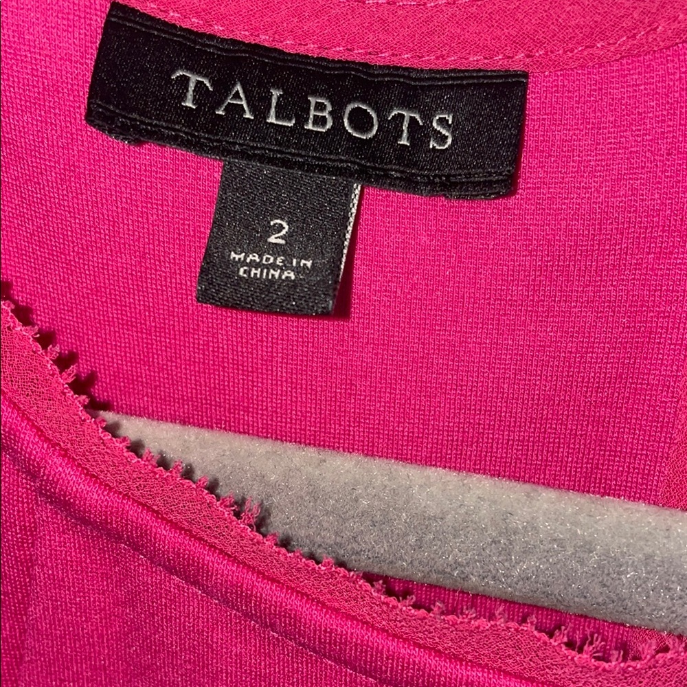 Talbots Pink Fit & Flare Midi Dress – Sleeveless | Size 2 - Picture 3 of 3